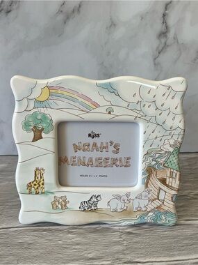 NIB Russ Berrie Cute Noah's Menagerie Animal Nursery Baby/Infant Photo Frame